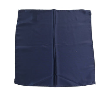Blue 100% Silk Square Men Handkerchief Scarf